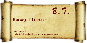 Bondy Tirzusz névjegykártya